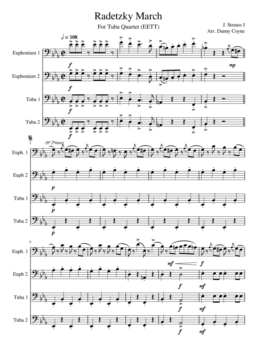 Radetzky March Chamber Music scores gallery preview page 1