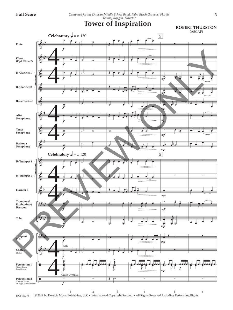 Tower of Inspiration (Score) Concert Band scores gallery preview page 4