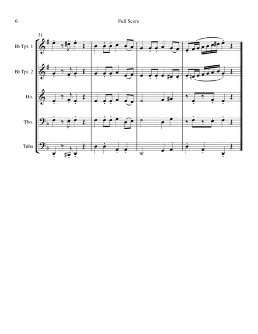 O Hanukkah for Brass Quinet Brass Ensemble scores gallery preview page 6