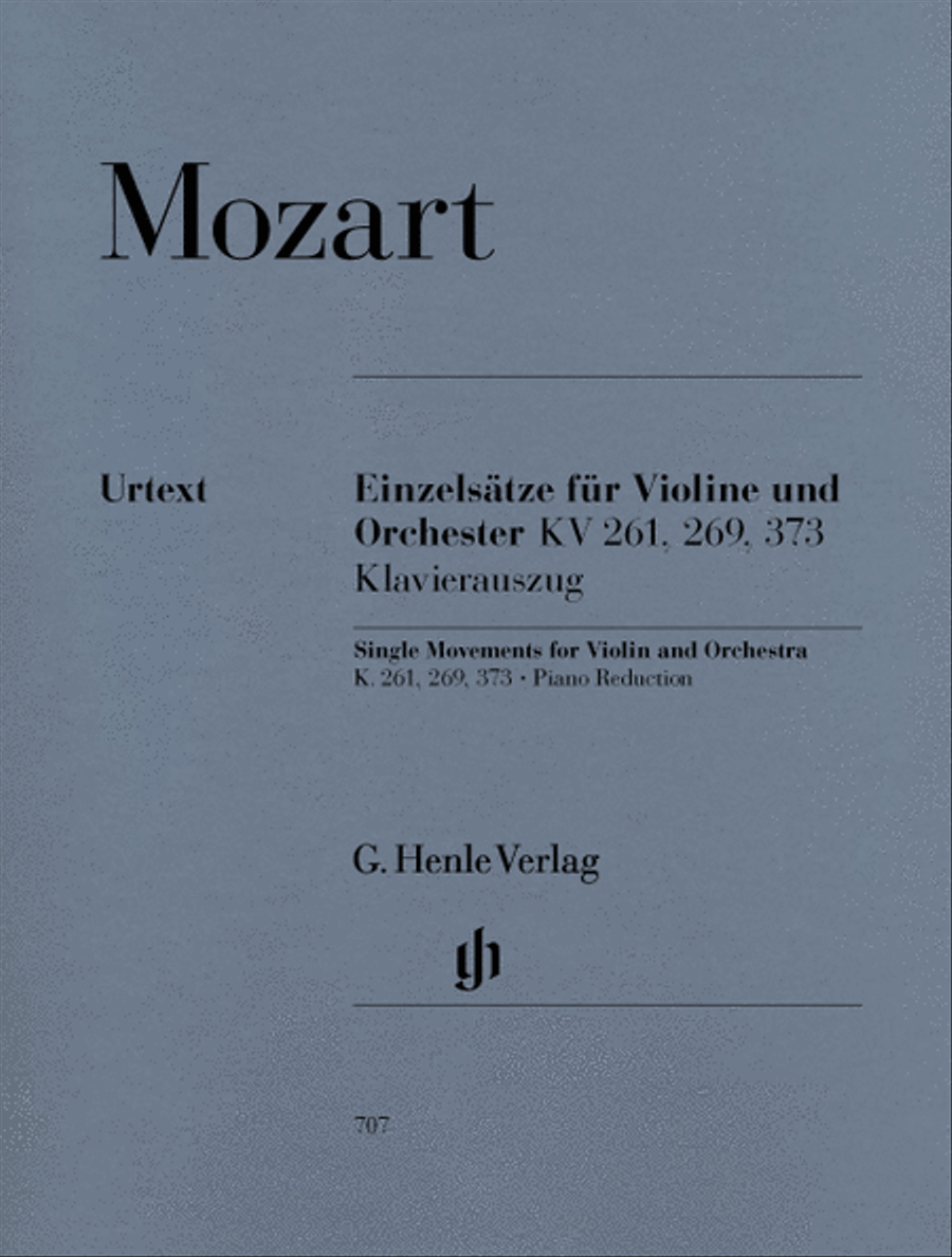 Single Movements for Violin and Orchestra K261, 269 and 373 Violin Solo scores gallery preview page 1