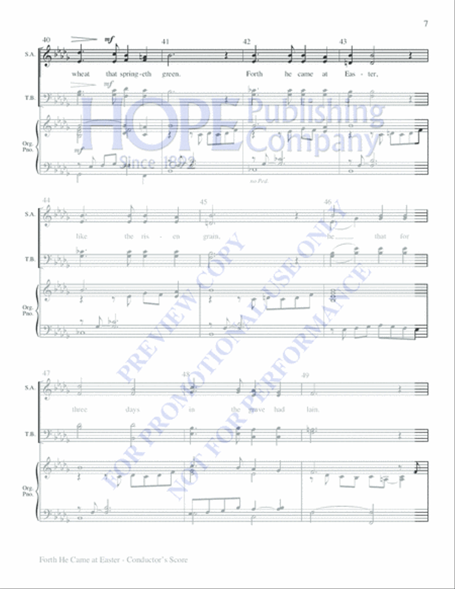 Forth He Came at Easter 4-Part scores gallery preview page 7