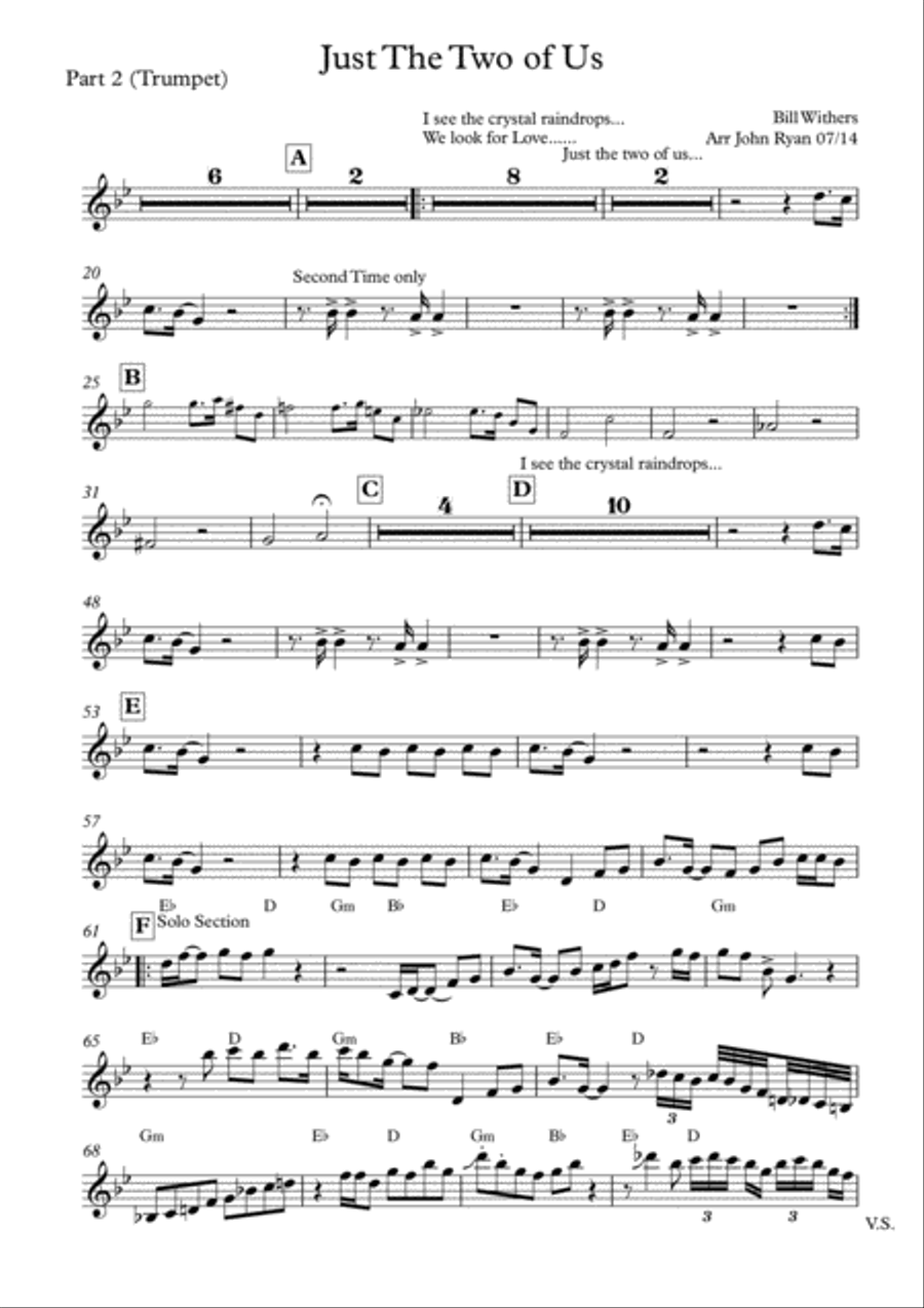 Just The Two Of Us by Bill Withers Small Ensemble Digital