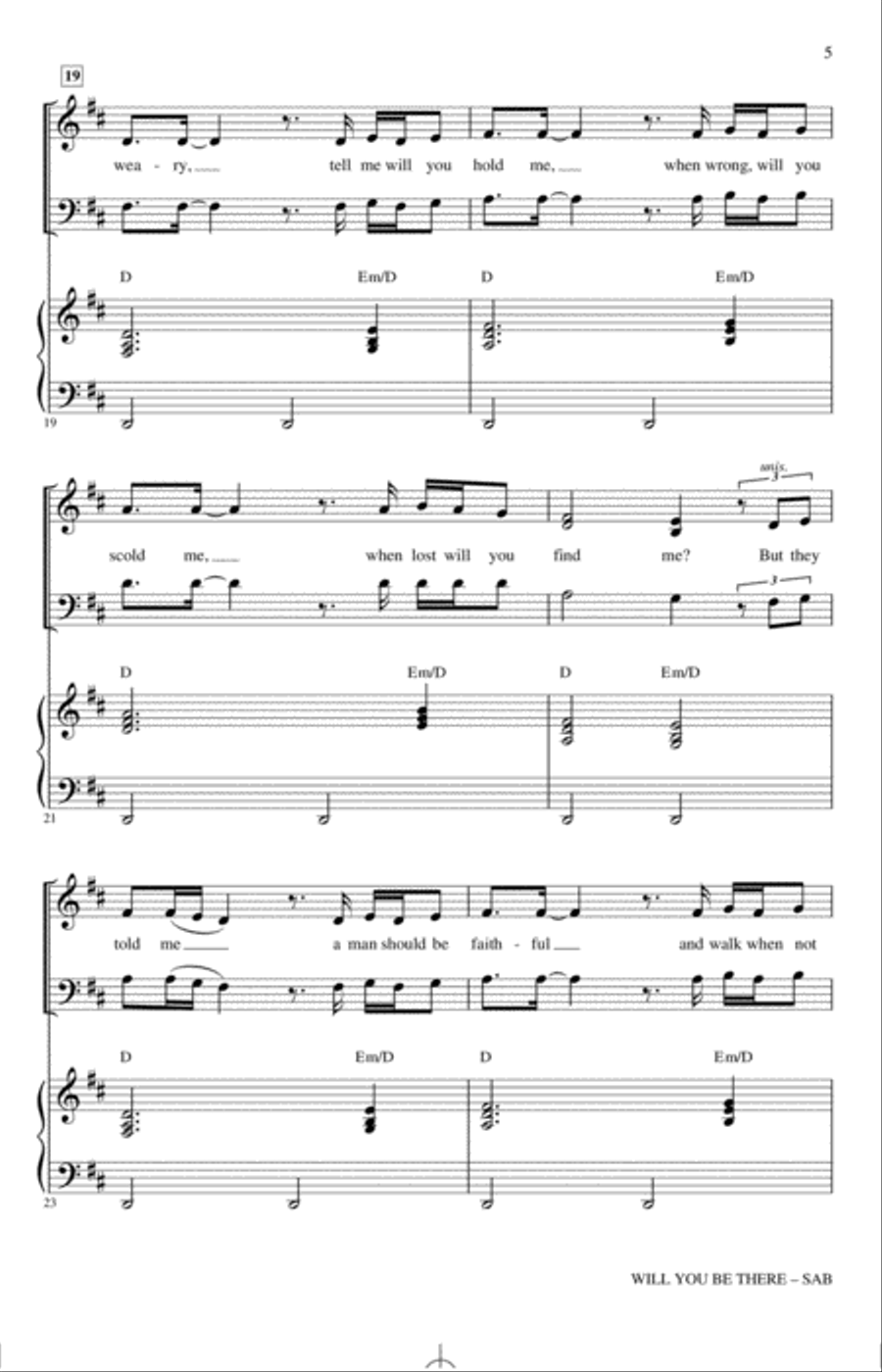 Will You Be There (arr. Alan Billingsley) 3-Part scores gallery preview page 4