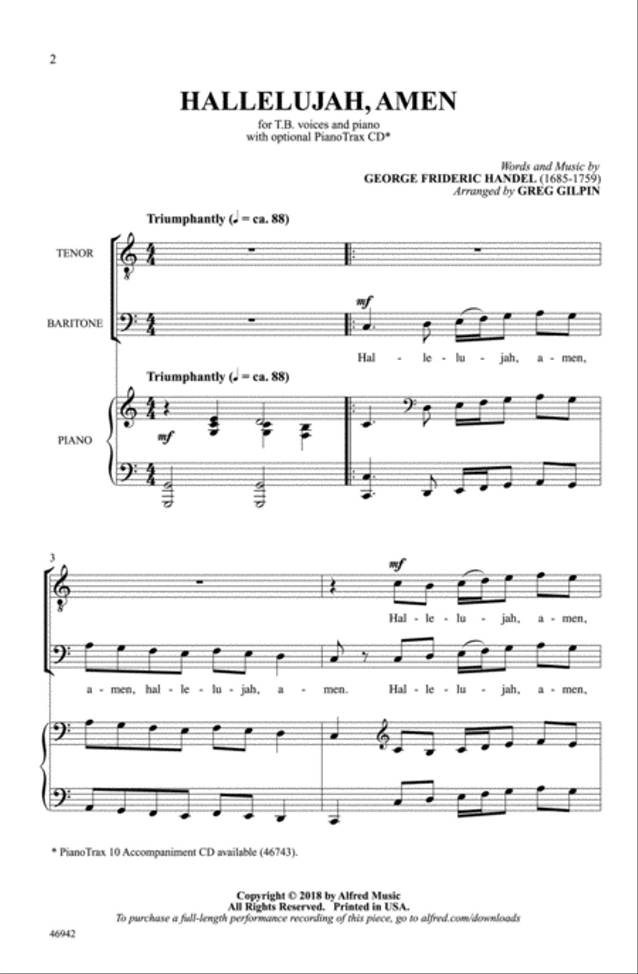 Hallelujah, Amen Choir scores gallery preview page 1