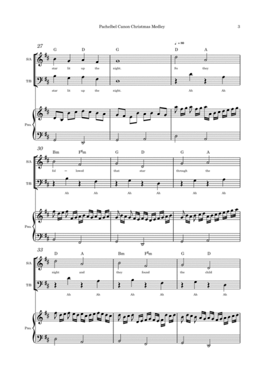 Pachelbel Canon Christmas Medley SATB and piano image number null