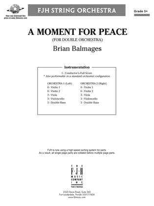 Book cover for A Moment for Peace: Score