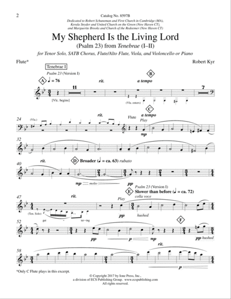 My Shepherd Is the Living Lord (Psalm 23): from Tenebrae (I-II) Choir scores gallery preview page 1