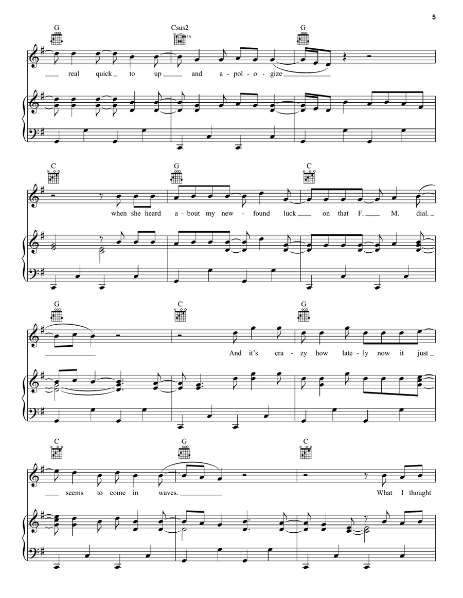 When It Rains It Pours Piano, Vocal, Guitar scores gallery preview page 5