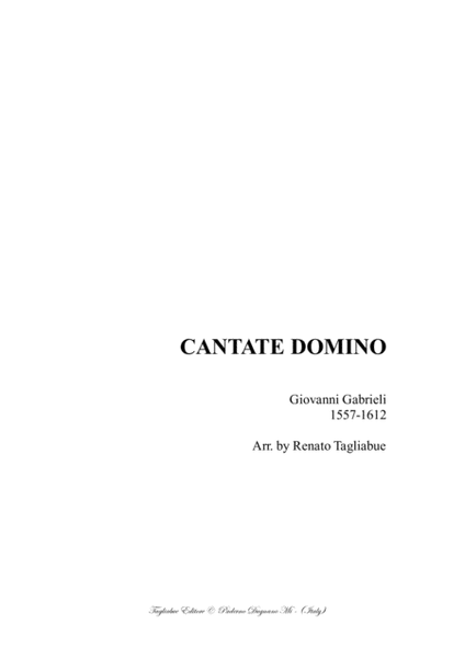 CANTATE DOMINO - G. Gabrieli - For SAATTB Choir image number null