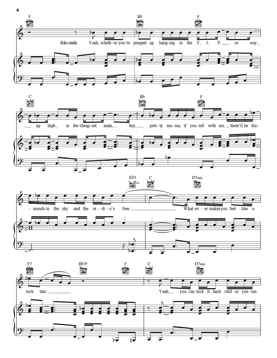 Feel Like A Rock Star Feel Like A Rock Star Piano, Vocal, Guitar scores gallery preview page 4