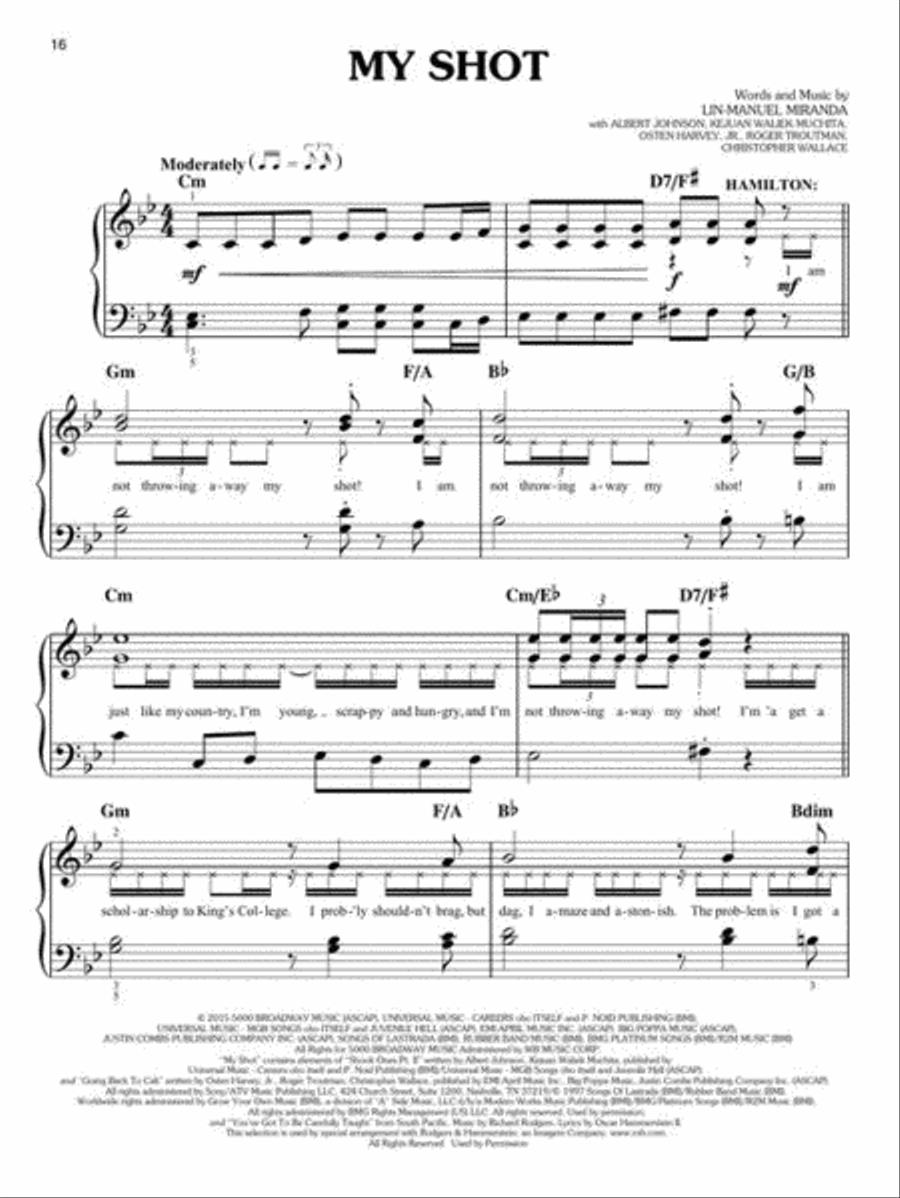 Hamilton Piano, Vocal scores gallery preview page 8