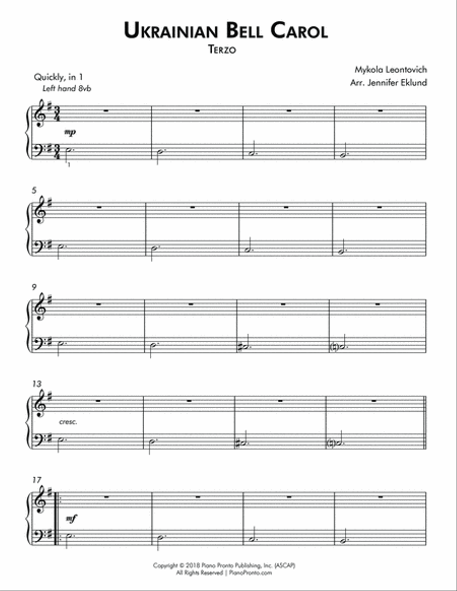 Ukrainian Bell Carol Trio (Easy Piano Trio) Ukrainian Bell Carol Trio (Easy Piano Trio) Easy Piano scores gallery preview page 6