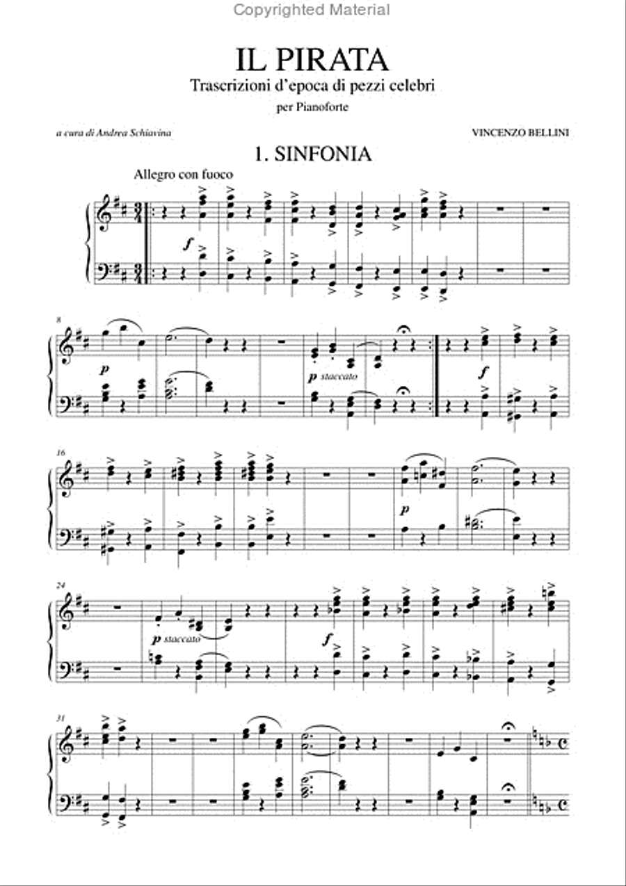 Il Pirata. Early transcriptions of Celebrated Pieces for Piano