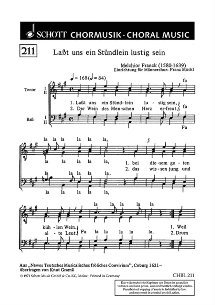 Lasst uns ein Stündlein lustig sein TTBB scores gallery preview page 1