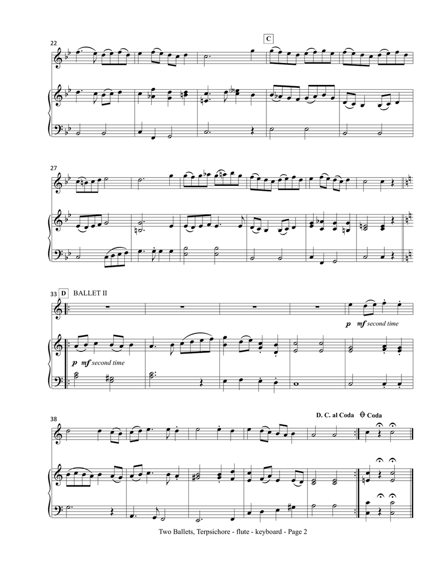 Renaissance Hits for Flute and Keyboard from Terpsichore (Praetorius) Flute Solo scores gallery preview page 6