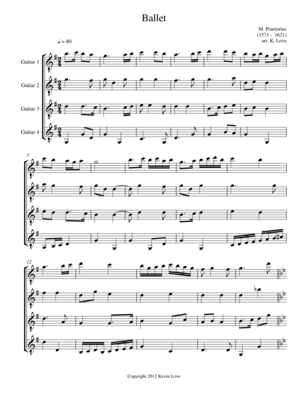 Ballet (Guitar Quartet) - Score and Parts image number null