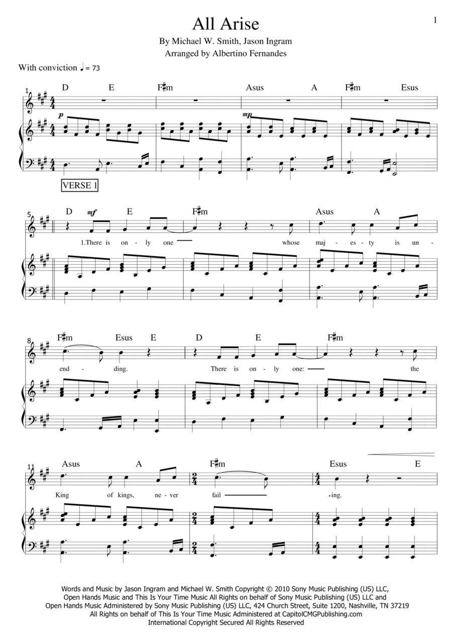 All Arise Piano scores gallery preview page 1