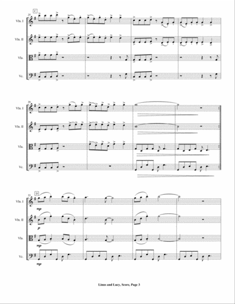 Linus And Lucy String Quartet scores gallery preview page 6