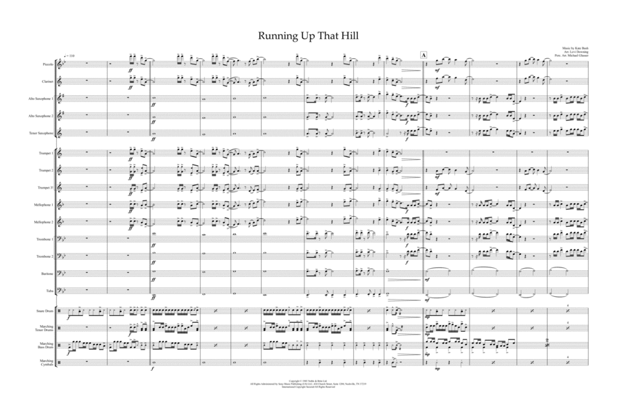 Running Up That Hill Marching Band scores gallery preview page 1