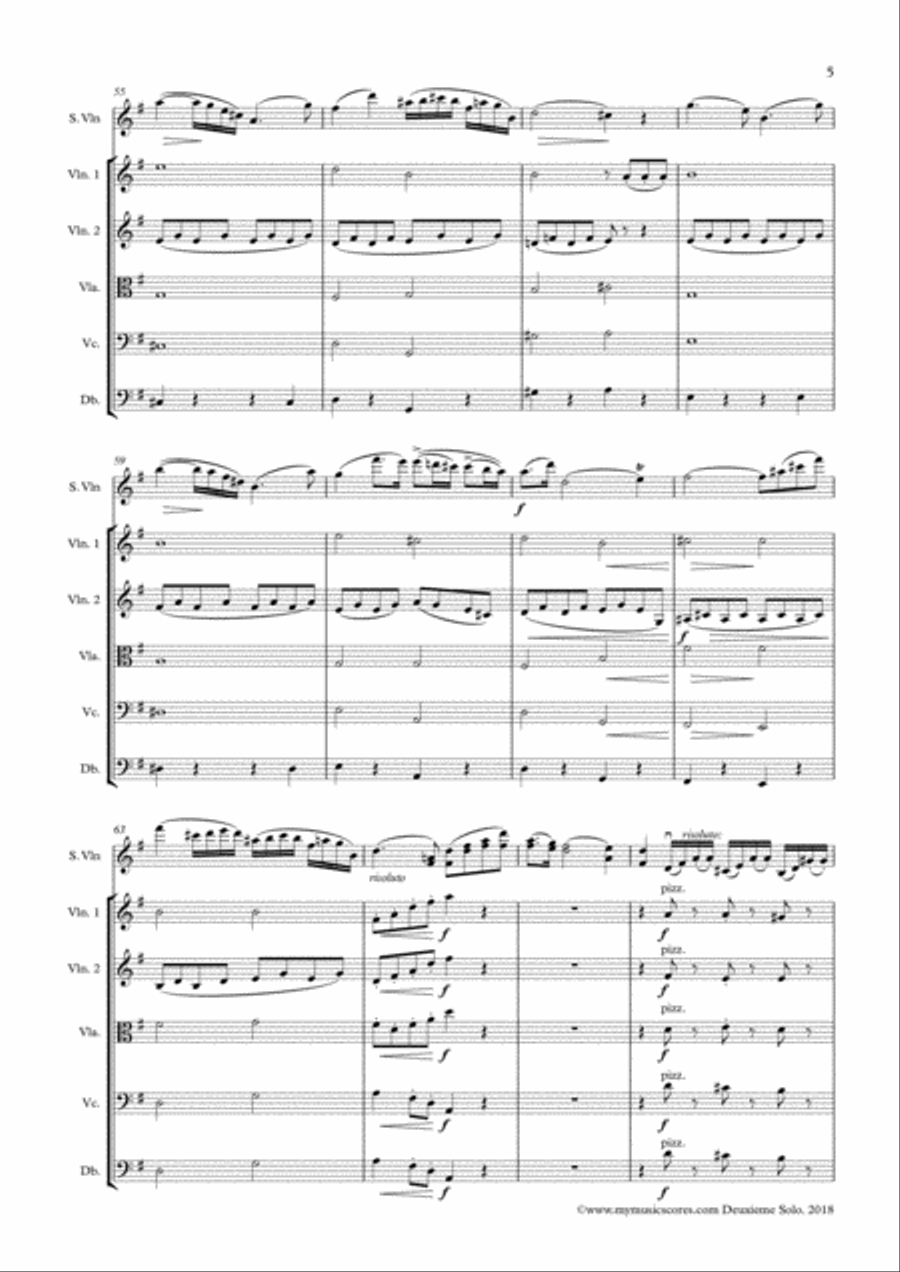 Dancla Concert Solo No.2 Op. 77 for Violin and String Orchestra String Orchestra scores gallery preview page 6