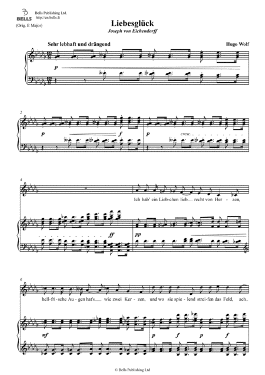 Liebesgluck (D-flat Major) Voice Solo scores gallery preview page 1