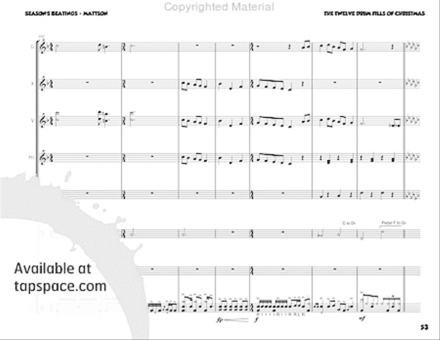 Season's Beatings Percussion Ensemble scores gallery preview page 69