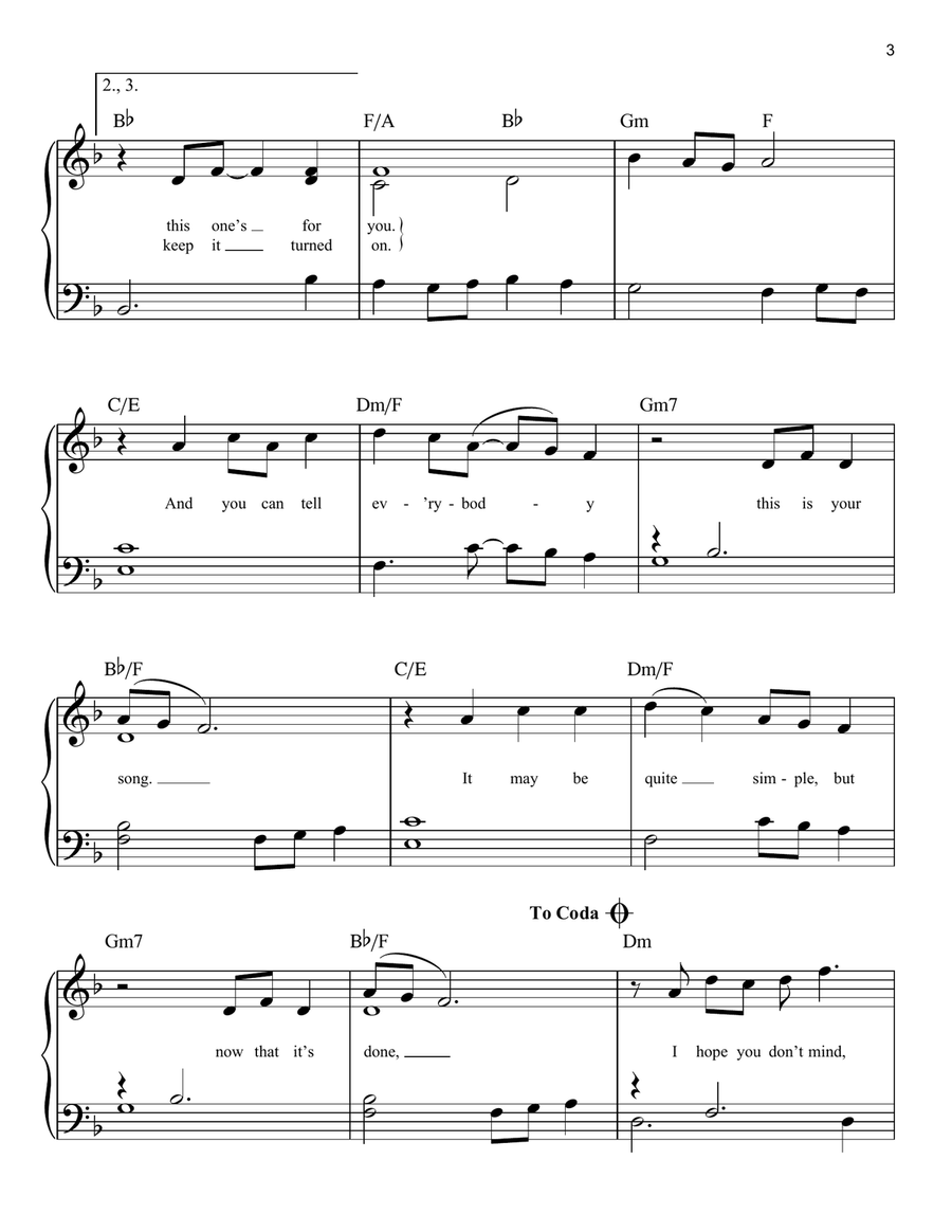 Your Song Easy Piano scores gallery preview page 3