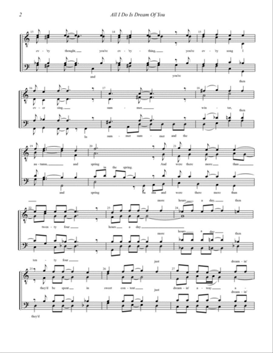 All I Do Is Dream Of You TTBB scores gallery preview page 2