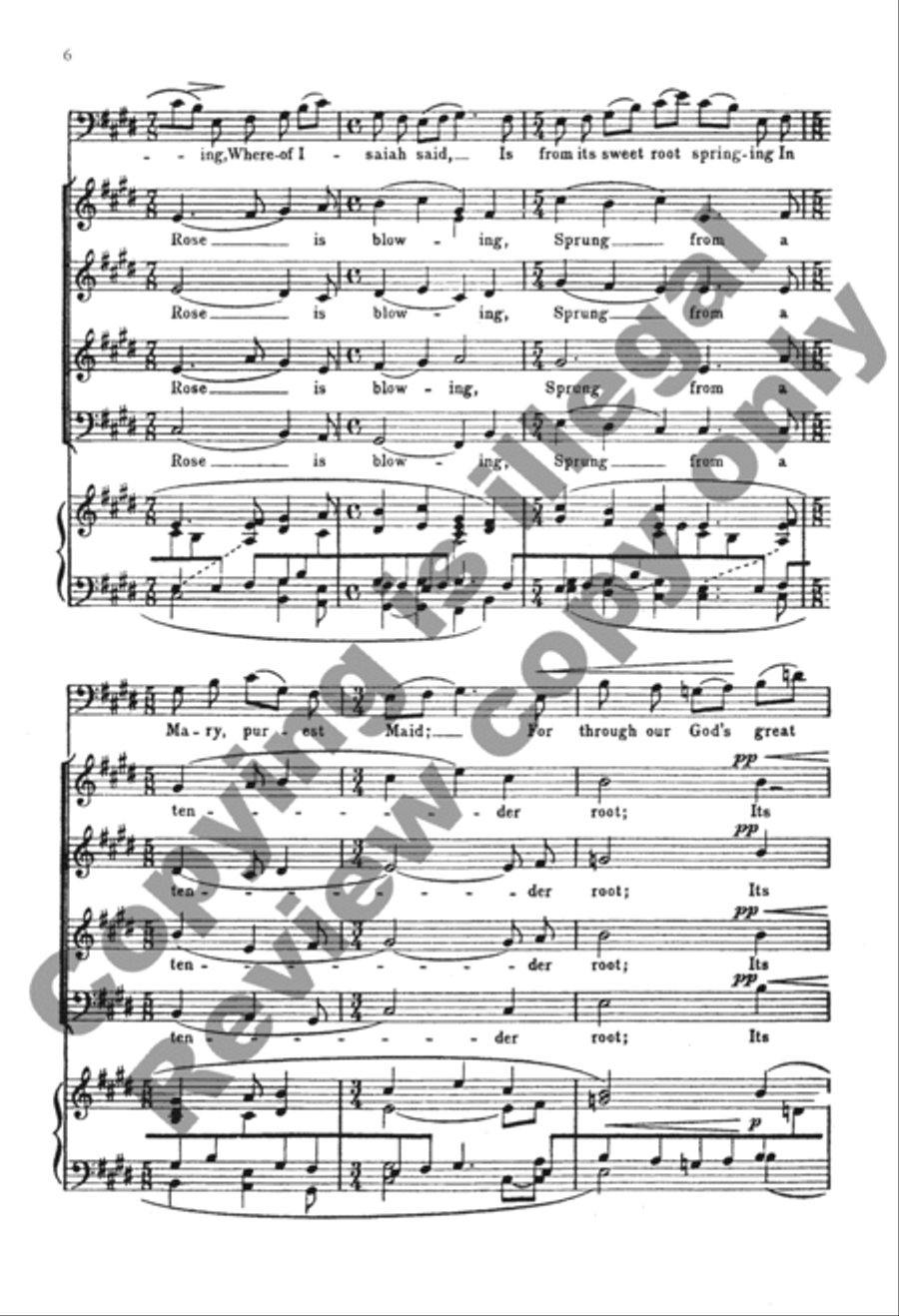 A Spotless Rose (Choral Score) 4-Part scores gallery preview page 5