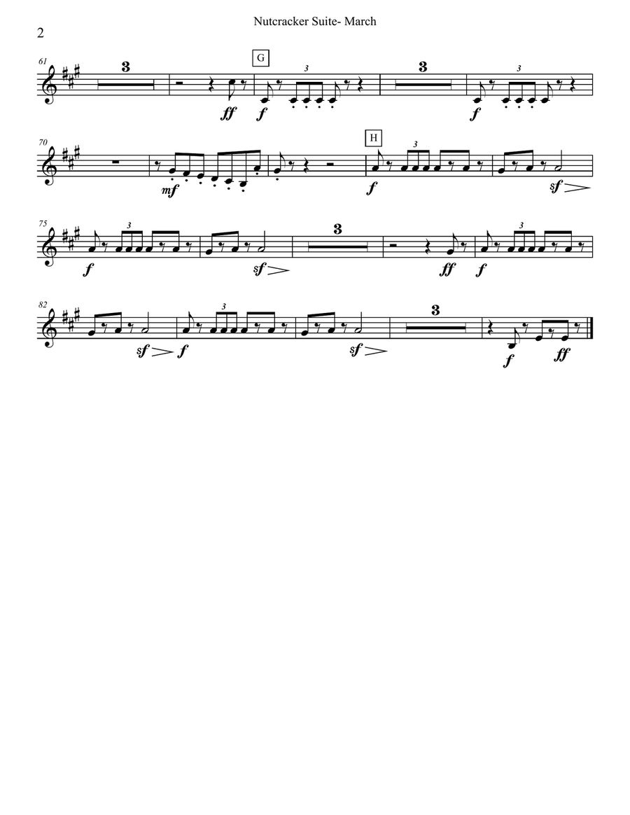 Tchaikovsky Nutcracker Suite - Trumpet in Bb 2 (Transposed Part), Op.71a B-Flat Trumpet scores gallery preview page 2
