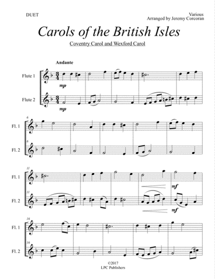 Carols of the British Isles For Two Flutes image number null