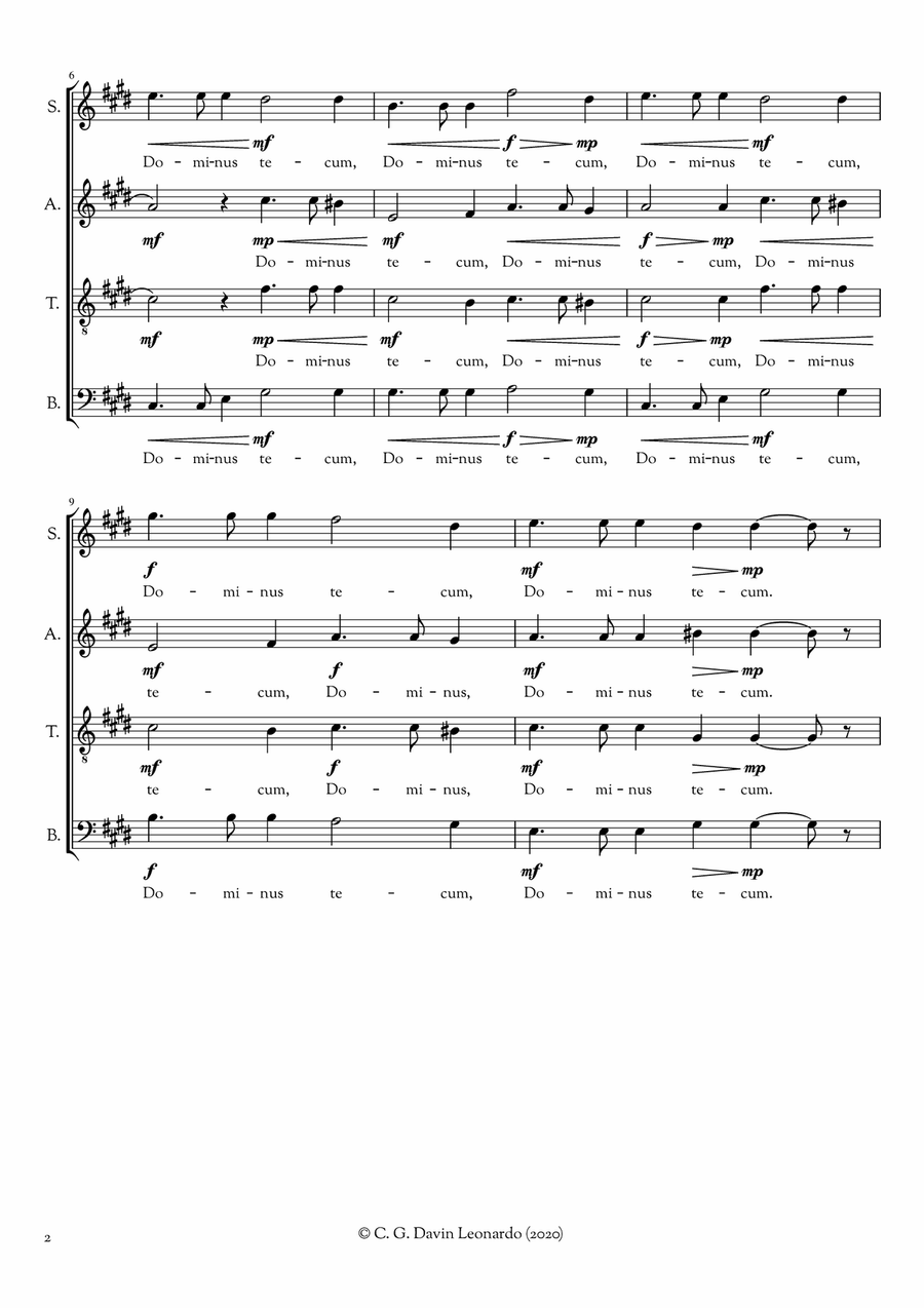 Ave Maria, gratia plena 4-Part scores gallery preview page 6