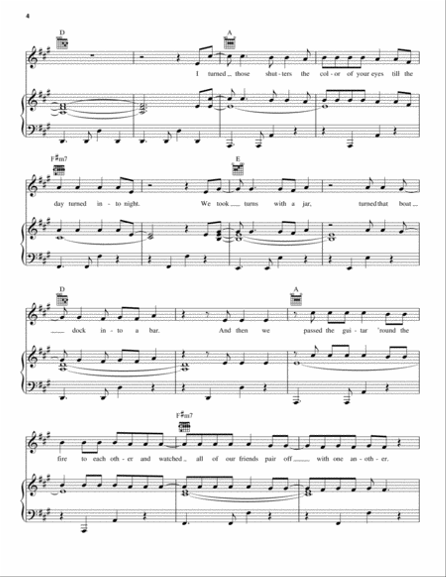 Sunrise, Sunburn, Sunset Piano, Vocal, Guitar scores gallery preview page 4