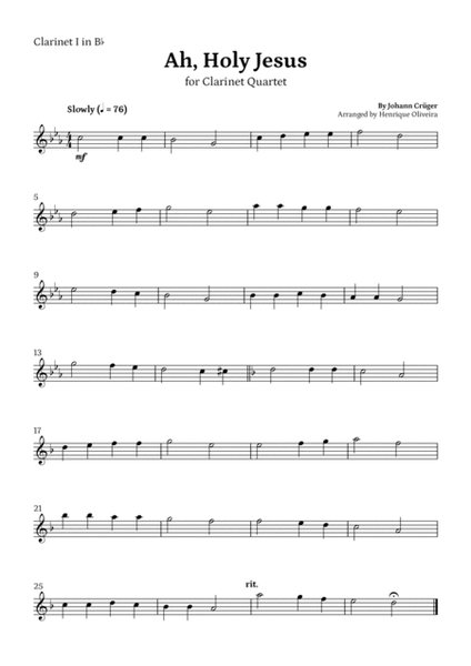 Ah, Holy Jesus (Clarinet Quartet) - Easter Hymn image number null