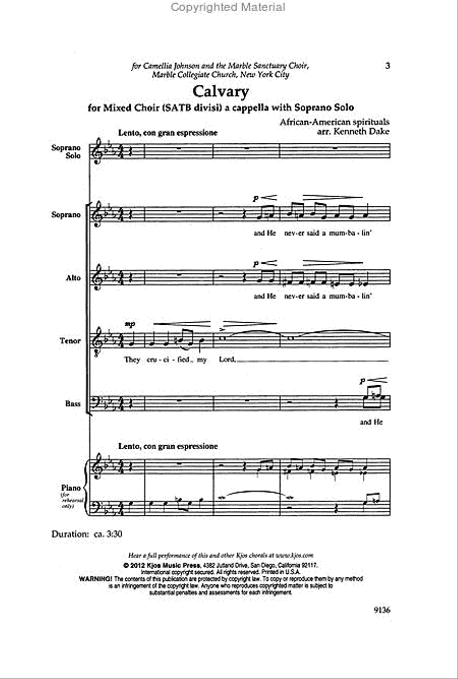 Calvary Calvary Divisi scores gallery preview page 2