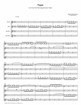 Fugue 21 from Well-Tempered Clavier, Book 2 (Flute Quartet)