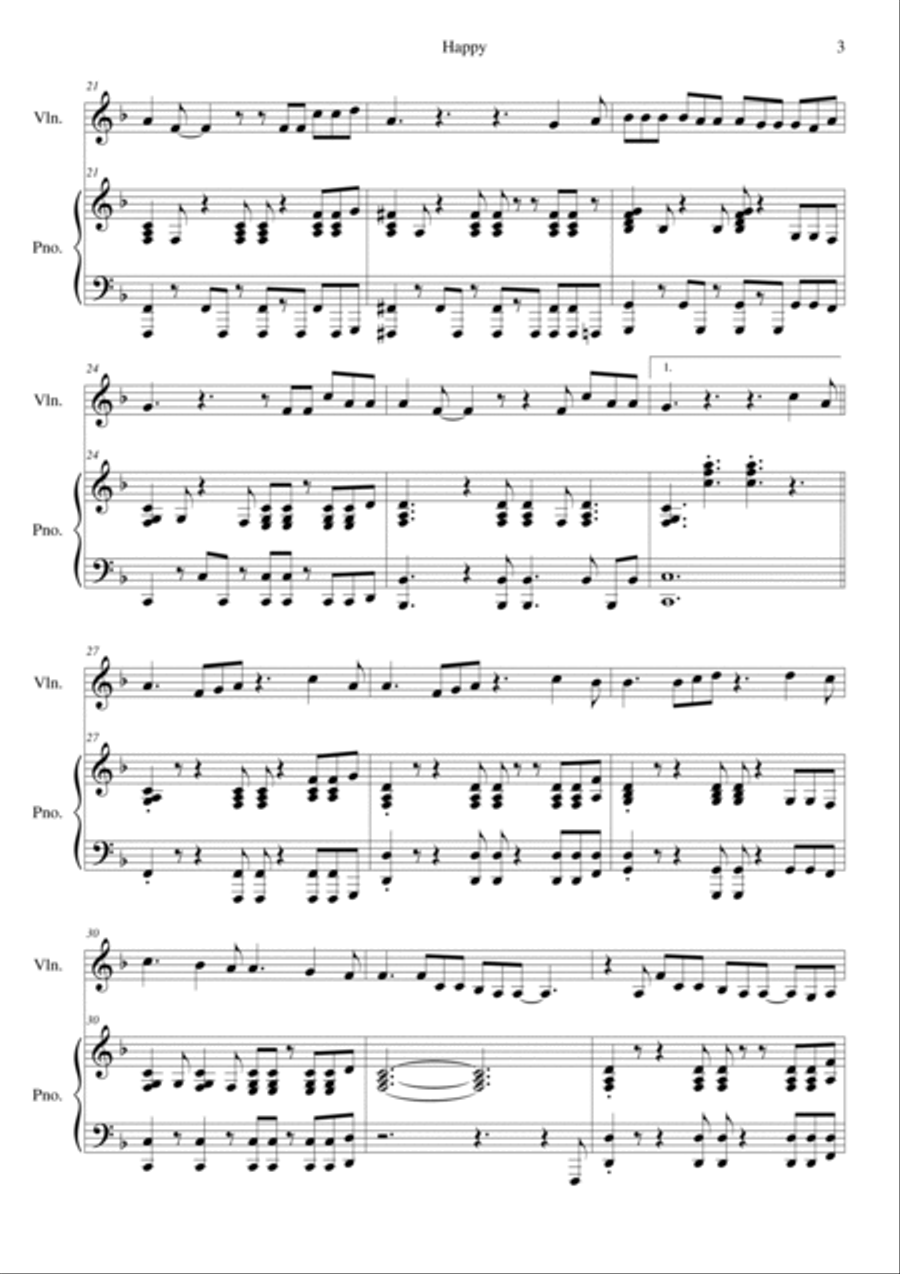 Happy Violin Solo scores gallery preview page 3