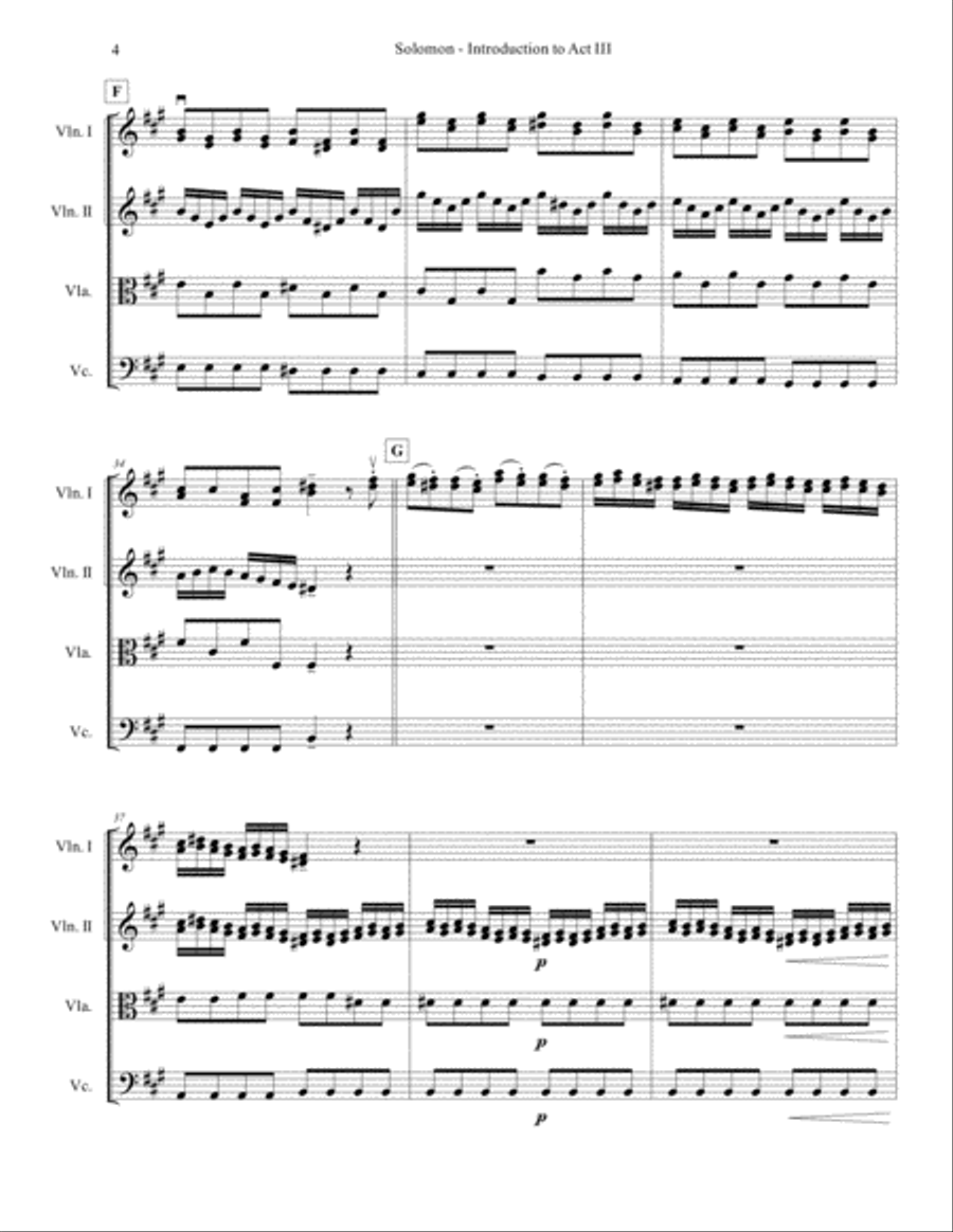Solomon, Introduction to Act III, Entrance of the Queen of Sheba (score only) String Orchestra scores gallery preview page 6