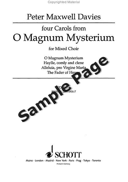 4 Carols from O Magnum Mysterium