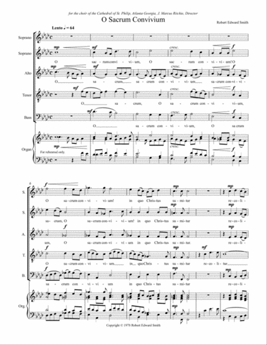 O Sacrum Convivium Choir scores gallery preview page 1