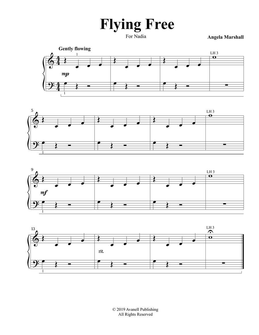 Flying Free (Elementary Piano Solo) Piano Method scores gallery preview page 1