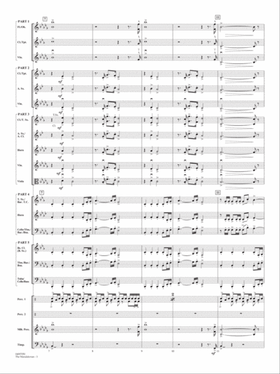 The Mandalorian (from Star Wars: The Mandalorian) (arr Paul Murtha) - Conductor Score (Full Score) Concert Band scores gallery preview page 3