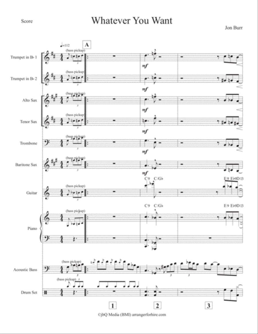 Whatever You Want Whatever You Want Jazz Ensemble scores gallery preview page 1