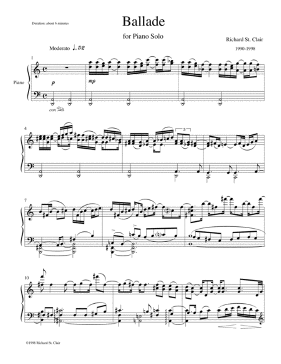 Ballade no. 1 for Solo Piano Piano Solo scores gallery preview page 2