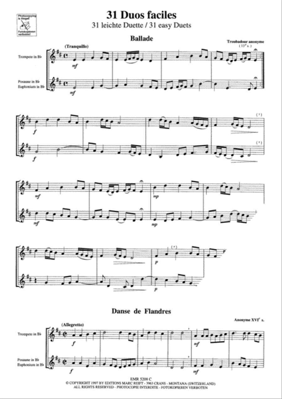 31 Duos Faciles 31 Duos Faciles Brass Ensemble scores gallery preview page 3