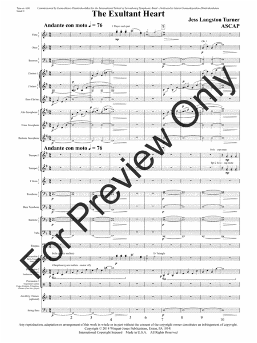 The Exultant Heart The Exultant Heart Concert Band scores gallery preview page 4