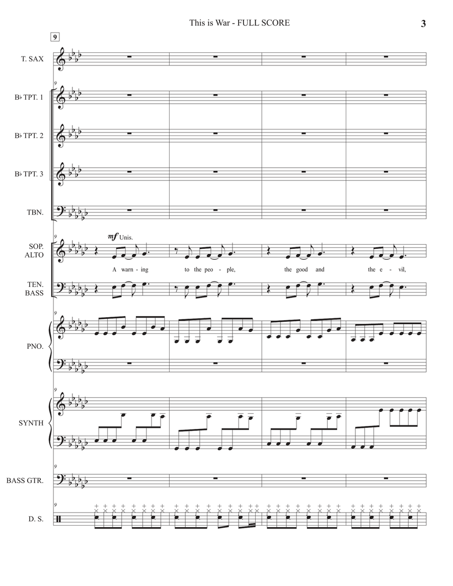 This Is War This Is War Large Ensemble scores gallery preview page 6