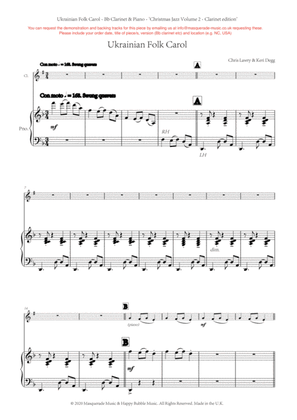 Ukrainian Folk Carol - Bb Clarinet and Piano (swing style!) by Chris Lawry and Keri Degg. Includes F