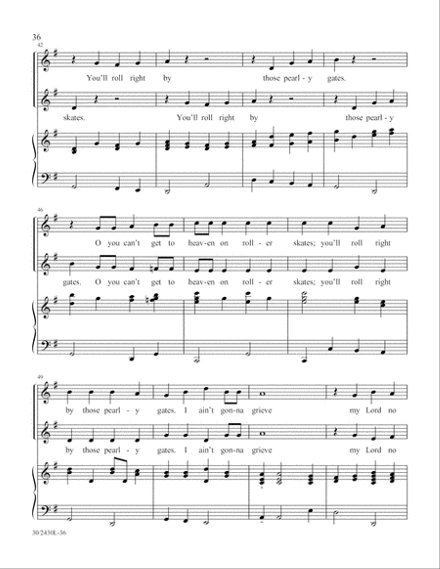 Simply Spirituals Unison Choir scores gallery preview page 37