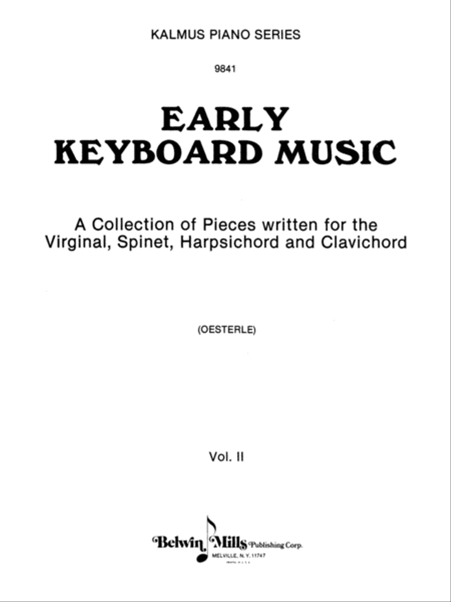 Early Keyboard Music, Volume 2